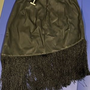 NWT Faux Leather Fringe Mini Size 0